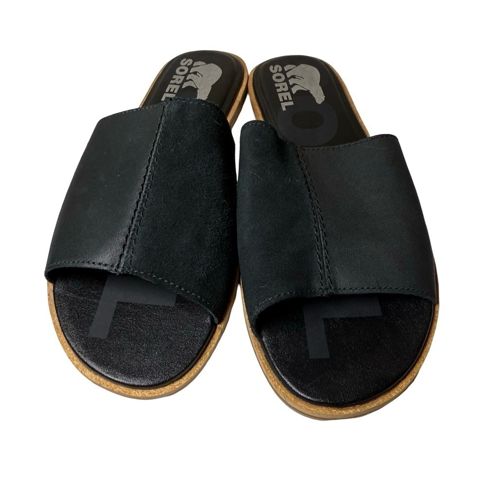 SOREL Black Ella Slides Women’s Size 6.5 - New Without Box - Picture 2 of 5